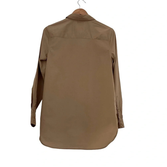 Lascana Shirt Sz 4 Mocha Brown Cotton Office Siren Corpcore Quiet Luxury Classic - Picture 2 of 12